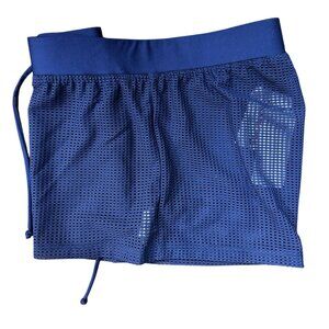 NEW Splendid Womens S Mesh Athletic lined Workout Running Activewear Blue Short
